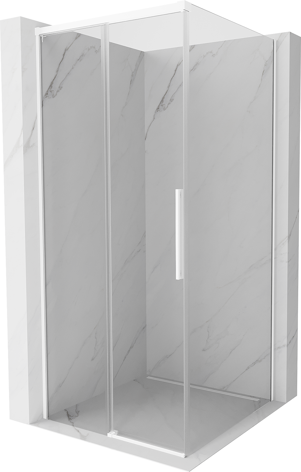 Mexen Rox kabina prysznicowa rozsuwana 95 x 95 cm, transparent, biała - 8C2-095-095-20-00